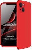 Microsonic Apple iPhone 13 Mini Kılıf Double Dip 360 Protective Kırmızı