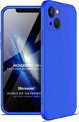 Microsonic Apple iPhone 13 Mini Kılıf Double Dip 360 Protective Mavi