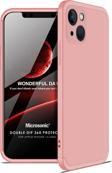 Microsonic Apple iPhone 13 Mini Kılıf Double Dip 360 Protective Rose Gold