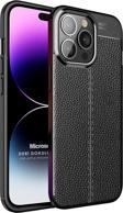 Microsonic Apple iPhone 14 Pro Max Kılıf Deri Dokulu Silikon Siyah