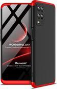 Microsonic Oppo A54 4G Kılıf Double Dip 360 Protective Siyah Kırmızı