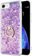 Microsonic Apple iPhone SE 2022 Kılıf Glitter Liquid Holder Mor