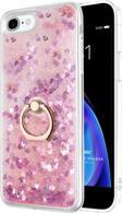 Microsonic Apple iPhone SE 2022 Kılıf Glitter Liquid Holder Pembe