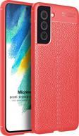 Microsonic Samsung Galaxy S21 FE Kılıf Deri Dokulu Silikon Kırmızı
