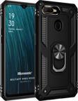 Microsonic Oppo A12 Kılıf Military Ring Holder Siyah