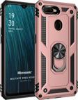 Microsonic Oppo A12 Kılıf Military Ring Holder Rose Gold