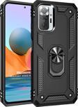 Microsonic Xiaomi Redmi Note 10 Pro Kılıf Military Ring Holder Siyah