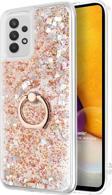 Microsonic Samsung Galaxy A52 Kılıf Glitter Liquid Holder Gold