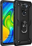 Microsonic Xiaomi Redmi Note 9 Kılıf Military Ring Holder Siyah