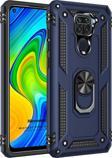 Microsonic Xiaomi Redmi Note 9 Kılıf Military Ring Holder Lacivert