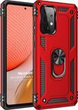 Microsonic Samsung Galaxy A72 Kılıf Military Ring Holder Kırmızı