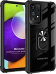 Microsonic Samsung Galaxy A52 Kılıf Grande Clear Ring Holder Siyah