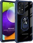 Microsonic Samsung Galaxy A52 Kılıf Grande Clear Ring Holder Lacivert