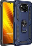 Microsonic Xiaomi Poco X3 Pro Kılıf Military Ring Holder Lacivert