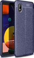 Microsonic Samsung Galaxy A01 Core Kılıf Deri Dokulu Silikon Lacivert