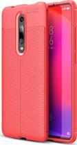 Microsonic Xiaomi Mi 9T Kılıf Deri Dokulu Silikon Kırmızı