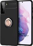 Microsonic Samsung Galaxy S21 Plus Kılıf Kickstand Ring Holder Siyah Rose