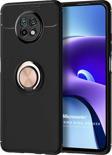 Microsonic Xiaomi Redmi Note 9T Kılıf Kickstand Ring Holder Siyah Rose