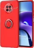 Microsonic Xiaomi Redmi Note 9T Kılıf Kickstand Ring Holder Kırmızı