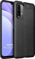 Microsonic Xiaomi Redmi Note 9 4G Kılıf Deri Dokulu Silikon Siyah
