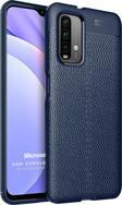 Microsonic Xiaomi Redmi Note 9 4G Kılıf Deri Dokulu Silikon Lacivert