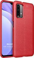 Microsonic Xiaomi Redmi Note 9 4G Kılıf Deri Dokulu Silikon Kırmızı