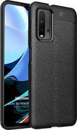 Microsonic Xiaomi Redmi 9T Kılıf Deri Dokulu Silikon Siyah