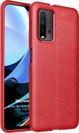 Microsonic Xiaomi Redmi 9T Kılıf Deri Dokulu Silikon Kırmızı