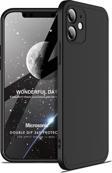 Microsonic Apple iPhone 12 Mini Kılıf Double Dip 360 Protective Siyah