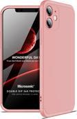 Microsonic Apple iPhone 12 Mini Kılıf Double Dip 360 Protective Rose Gold