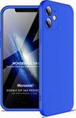 Microsonic Apple iPhone 12 Mini Kılıf Double Dip 360 Protective Mavi