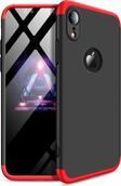 Microsonic Apple iPhone XR (6.1'') Kılıf Double Dip 360 Protective Siyah Kırmızı