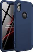 Microsonic Apple iPhone X Kılıf Double Dip 360 Protective Lacivert
