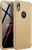 Microsonic Apple iPhone X Kılıf Double Dip 360 Protective Gold