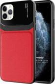 Microsonic Apple iPhone 11 Pro Max Kılıf Uniq Leather Kırmızı