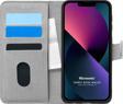 Microsonic Appple iPhone 13 Kılıf Fabric Book Wallet Gri