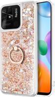 Microsonic Xiaomi Redmi 10C Kılıf Glitter Liquid Holder Gold