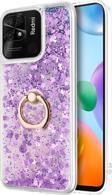 Microsonic Xiaomi Redmi 10C Kılıf Glitter Liquid Holder Mor