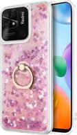 Microsonic Xiaomi Redmi 10C Kılıf Glitter Liquid Holder Pembe