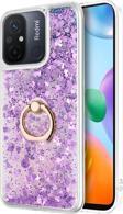 Microsonic Xiaomi Redmi 12C Kılıf Glitter Liquid Holder Mor