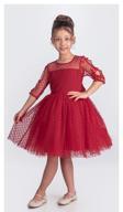 Dantel Puanlı, Uzun Kol Prenses Kız Çocuk Elbise M00707 KIRMIZI