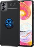 Microsonic Samsung Galaxy A04e Kılıf Kickstand Ring Holder Siyah Mavi