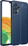 Microsonic Samsung Galaxy A33 5G Kılıf Deri Dokulu Silikon Lacivert