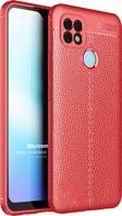 Microsonic Realme C25s Kılıf Deri Dokulu Silikon Kırmızı