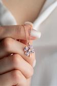 Karem Jewellery Mor Dört Yapraklı Şans Yoncası Rose Altın Kaplama Kadın Kolye