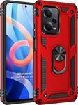 Microsonic Xiaomi Poco X5 5G Kılıf Military Ring Holder Kırmızı