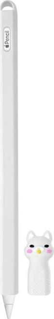 Microsonic Apple Pencil (2. nesil) Kılıf Figürlü Silikon Beyaz