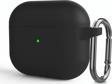 Microsonic Apple AirPods 3 Askılı Mat Silikon Kılıf Siyah