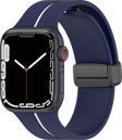 Microsonic Apple Watch Ultra Kordon Ribbon Line Lacivert Beyaz