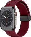 Microsonic Apple Watch Series 9 45mm Kordon Ribbon Line Bordo